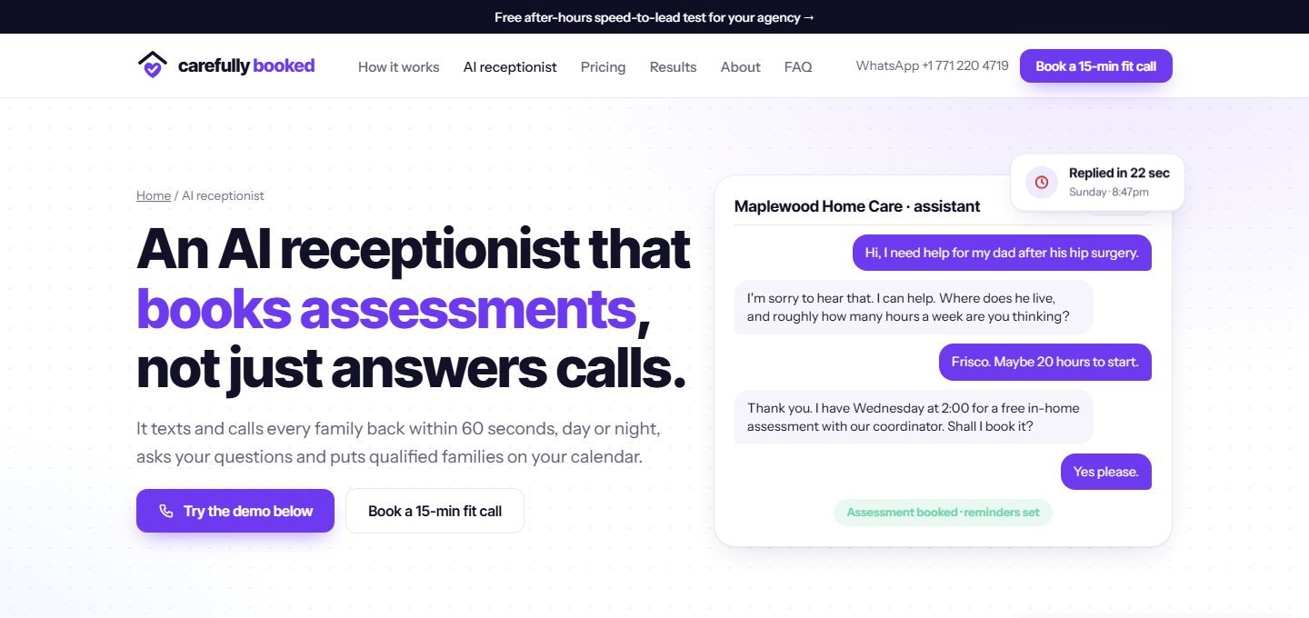 AI receptionist page