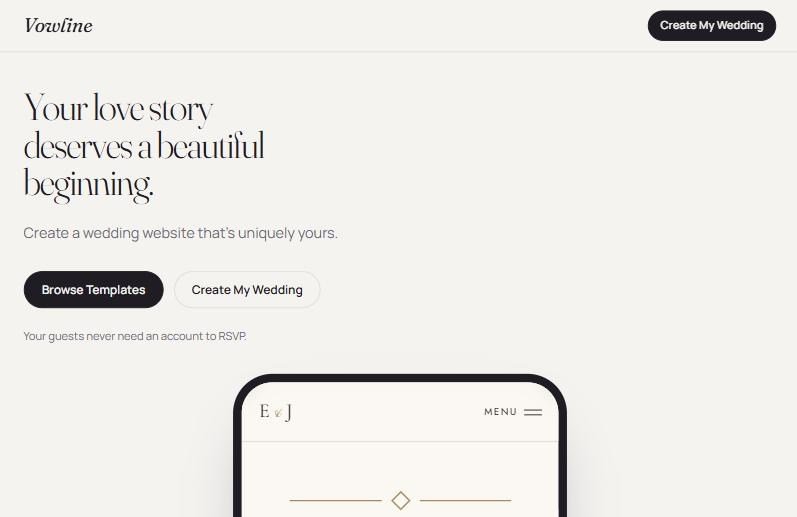 Vowline Instagram-ad landing page
